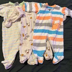 Newborn Footed Sleeper Bundle (3) | Carter’s Baby Pajamas | Animals & Stripes